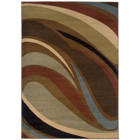 Oriental Weavers Hudson Area Rug - 2666F - 3'10" x 5'5" - in Brown/Multi - Modern Style, Stain Resistant, Family and Pet Friendly, Entrway, Bedroom Rug