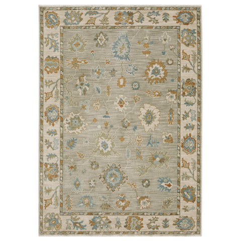 Oriental Weavers Maeve Area Rug - MAE11-2'3" x 7'6" - in Grey/Blue - Vintage Inspired, Stain Resistant, Family and Pet Friendly, Entryway, Hallway Runner Rug