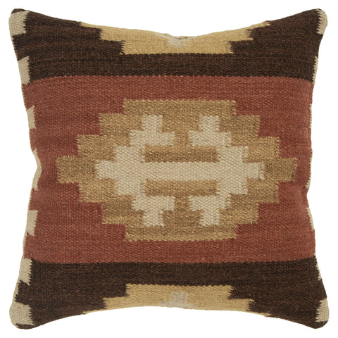 Rizzy Home | T05986 | Cover Only Decorative Pillow | 18"x18" Brown/Red/Neutral