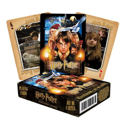 AQUARIUS Harry Potter Playing Cards - Sorcerer's Stone Deck of Cards for Your Favorite Card Games - Officially Licensed Harry Potter Merchandise & Collectibles - Poker Size with Linen Finish