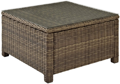 Bradenton Wicker Outdoor Sectional Coffee Table Weathered Brown