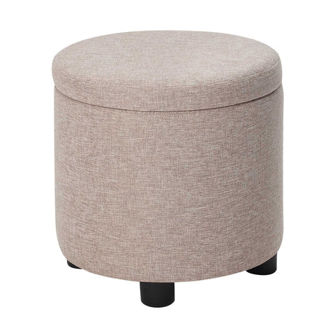 Designs4Comfort Round Accent Storage Ottoman with Reversible Tray Lid