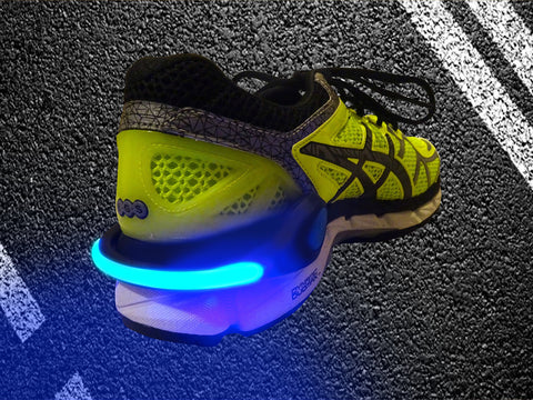 Schatzii | Firefly Running & Biking Safety Light | Comfortable & Lightweight | Be Seen and Stay Safe at Night | Easily Clips to Any Shoe | Replaceable Battery | Blue | Sold Individually
