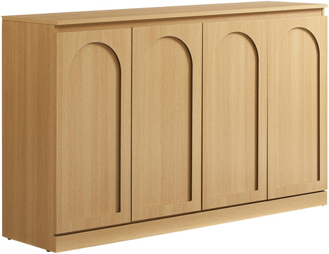 Crosley Furniture Marco Modern Sideboard Buffet Cabinet with Shelves, Dining Room, Kitchen, TV Stand Console, Ash