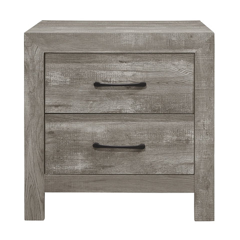 Quinby 2-Drawer Gray Nightstand (24.0 in. H x 23.5 in. W x 16.0 in. D)