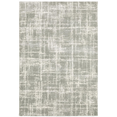 Oriental Weavers Verona Area Rug - 142E6-6'7" x 9'6" - in Grey/Ivory - Plush Soft Shag, Modern Style, Stain Resistant, Cushion Feel, Dining, Living Room Rug