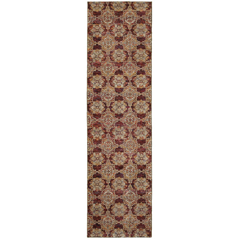 Oriental Weavers Andorra Area Rug - 6883A - 2'3" x 8' - in Red/Gold - Vintage Inspired, Stain Resistant, Family and Pet Friendly, Entryway, Hallway Runner Rug