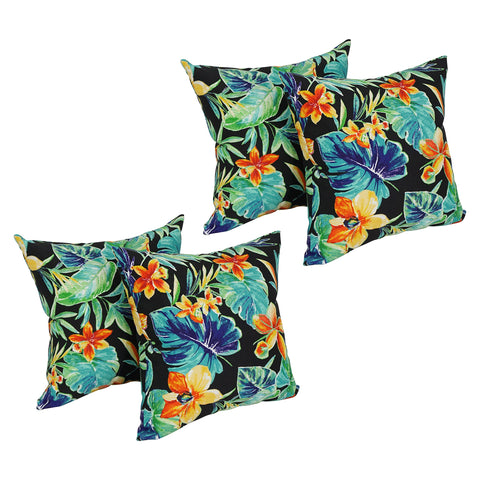 Blazing Needles Square Indoor/Outdoor Throw Pillow, 17", Beachcrest Caviar 4 Count