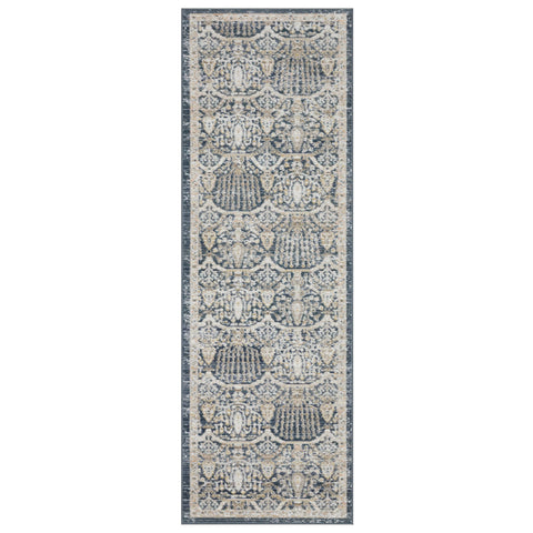 Oriental Weavers Cavett Area Rug - CAV06-2'7" x 7'9" - in Navy/Gold - Vintage Inspired, Stain Resistant, Family and Pet Friendly, Entryway, Hallway Runner Rug