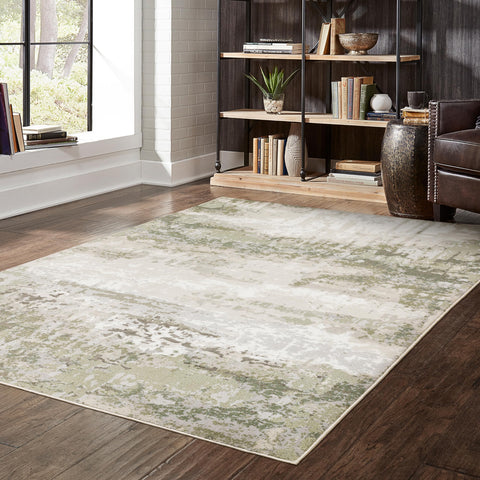 Oriental Weavers Caravan Area Rug - 2061W - 9'10" x 12'10" - in Beige/Green - Modern Style, Stain Resistant, Family and Pet Friendly, Family, Dining, Living Room Rug