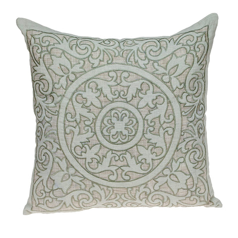 Parkland Collection Fluera Traditional Beige Pillow Cover with Poly Insert