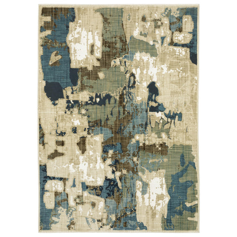 Oriental Weavers Reed Area Rug - RE11Q - 9'10" x 12'10" - in Beige/Multi - Modern Style, Stain Resistant, Family and Pet Friendly, Family, Dining, Living Room Rug
