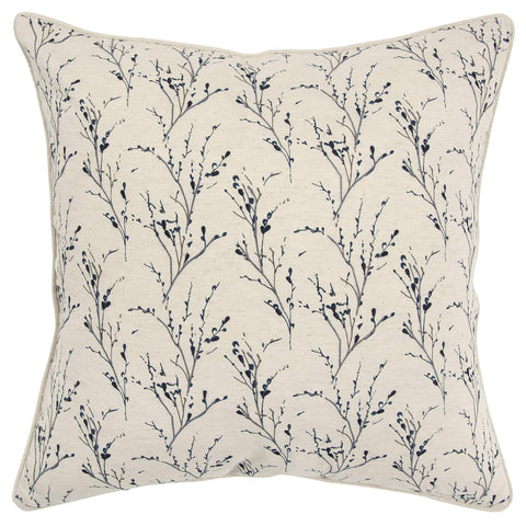 Rizzy Home Floral 20" x 20" Blue Cotton Pillow Cover
