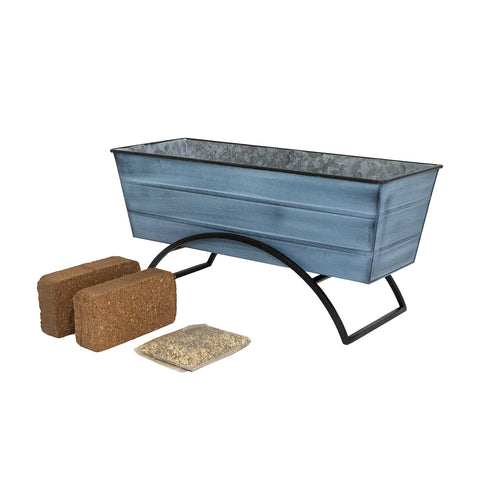 Bloom Box Garden Growing Kit Medium Blue with Odette Stand