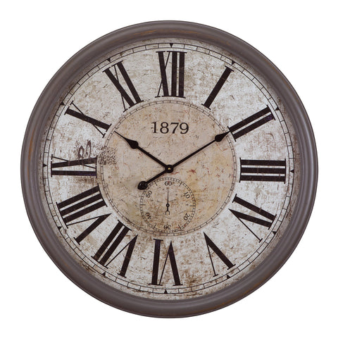 Yosemite Home Decor CLKC1014 Circular Wall Clock with Glass Multi