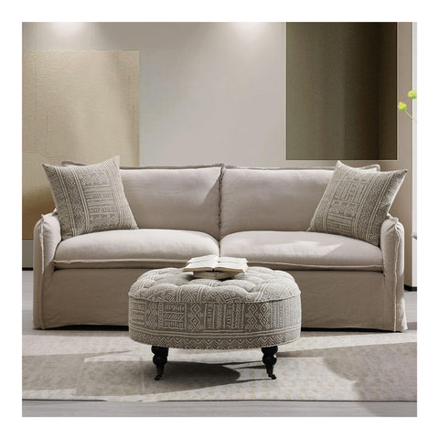 Upendo Sofa w/2 Pillows Beige Linen