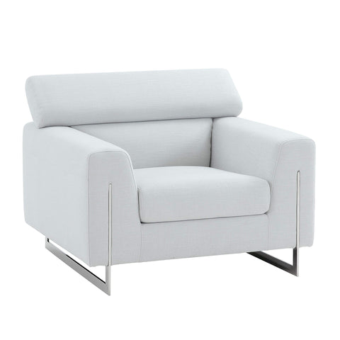 Pasargad Home Serena Modern Silver Lounge Chair with Silver Leg