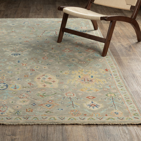 Oriental Weavers Palace Hand-Made Wool Area Rug - 10309-6' x 9' - in Grey/Multi - Vintage Inspired, Hand-Made Wool Rugs, Dining, Living Room Rug