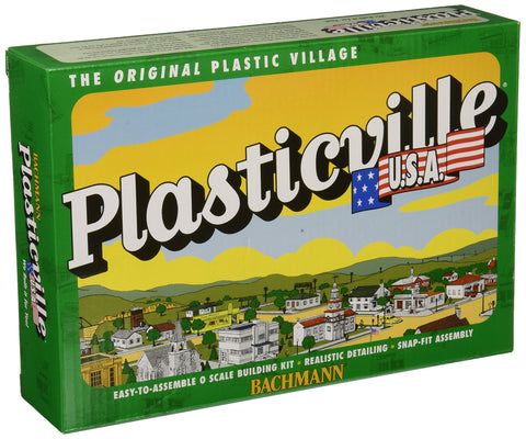Bachmann Trains - PLASTICVILLE U.S.A. BUILDINGS – CLASSIC KITS - HOBO JUNGLE (2 SHACKS, BOX CAR, OUTHOUSE) - O Scale