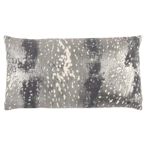 Rizzy Home | T13081 | Cover Only Decorative Pillow | 14"x26" Gray/Black/Metallic