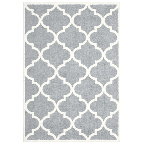 Oriental Weavers Verona Area Rug - 529H6-7'10" x 10'10" - in Grey/Ivory - Plush Soft Shag, Moroccan Style, Stain Resistant, Cushion Feel, Dining, Living Room Rug