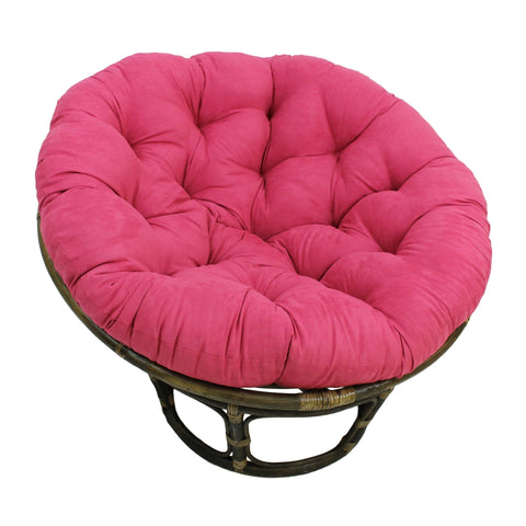 International Caravan Rattan 42-Inch Papasan Chair With Micro Suede Cushion, Bery Berry, 3312-MS-BB
