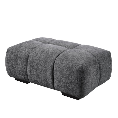 Acme Chloris Contemporary Linen Fabric Upholstered Ottoman in Gray