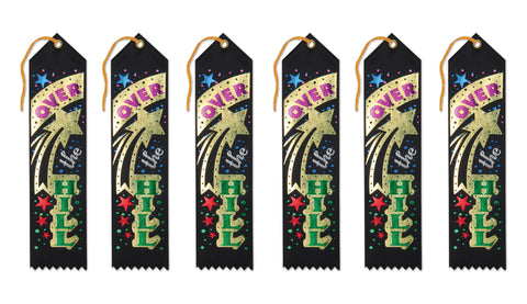Beistle 6-Pack Over-The-Hill Award Ribbon, 2 by 8-Inch
