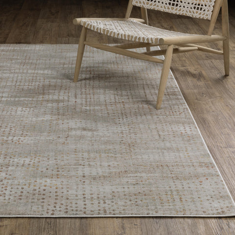 Oriental Weavers Mallory Area Rug - MAL10-6'7" x 9'6" - in Grey/Gold - Contemporary Style, Stain Resistant, Family and Pet Friendly, Dining, Living Room Rug