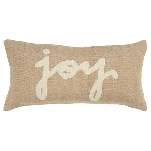 Rizzy Home | T06152 | Poly Fill Decorative Pillow | 11"x21" Neutral/Brown/Word Pillow