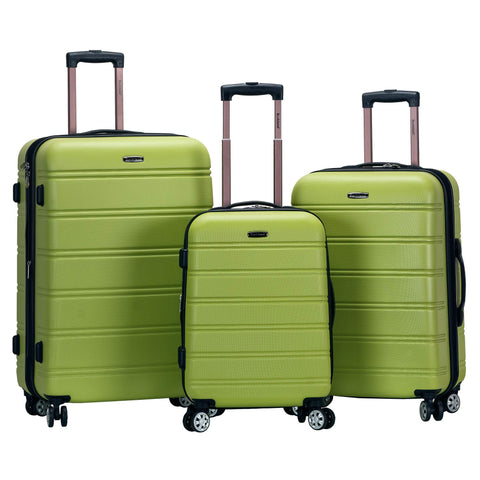 Rockland Melbourne Hardside Expandable Spinner Wheel Luggage, Lime, 3-Piece Set (20/24/28)