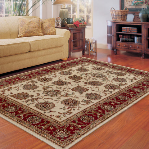 Oriental Weavers Ariana Area Rug - 117J3-4' x 6" - in Ivory/Red - Vintage Inspired, Stain Resistant, Family and Pet Friendly, Entrway, Bedroom Rug