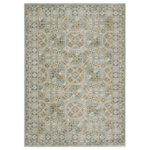Oriental Weavers Maeve Area Rug - MAE14-2'3" x 7'6" - in Teal/Blue - Vintage Inspired, Stain Resistant, Family and Pet Friendly, Entryway, Hallway Runner Rug