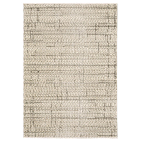 Oriental Weavers Capella Area Rug - CAP07-5'3" x 7'6" - in Beige/Brown - Modern Industrial Style, Stain Resistant, Family and Pet Friendly, Bedroom, Office Rug