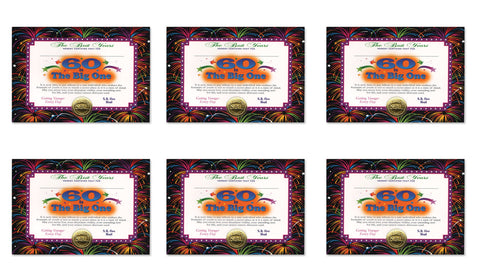 Beistle 6-Pack 60 Is The Big One Certificate, 5-Inch by 7-Inch