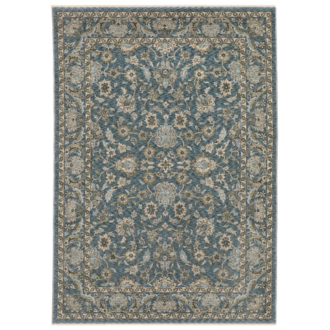 Oriental Weavers Aberdeen Area Rug - 070H1-9'10" x 12'10" - in Blue/Beige - Vintage Inspired, Stain Resistant, Family and Pet Friendly, Family, Dining, Living Room Rug