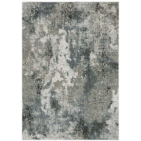 Oriental Weavers Gemini Area Rug - 001X2-9'10" x 12'10" - in Ivory/Blue - Modern Style, Stain Resistant, Family and Pet Friendly, Family, Dining, Living Room Rug