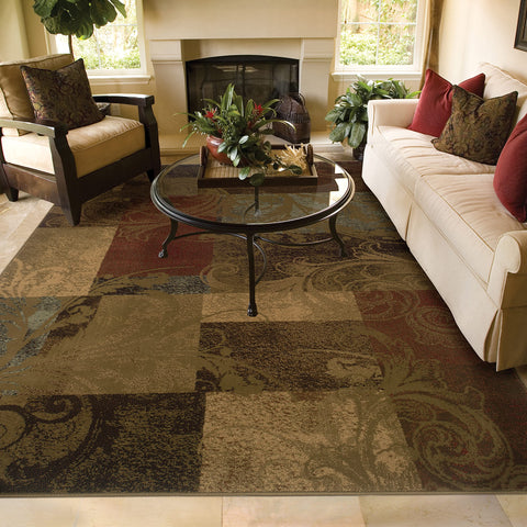 Oriental Weavers Hudson Area Rug - 036G1-7'8" x 10'10" - in Green/Red - Soft Modern Style Area Rug, Stain Resistant, Family and Pet Friendly, Dining, Living Room Rug