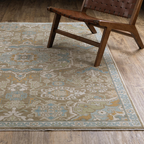 Oriental Weavers Maeve Area Rug - MAE13-5'3" x 7'6" - in Brown/Teal - Vintage Inspired, Stain Resistant, Family and Pet Friendly, Bedroom, Office Rug