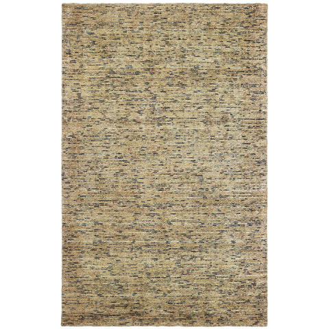Oriental Weavers Lucent Hand-Made Wool Blend Area Rug - 45906-6' x 9' - in Gold/Green - Modern Style, Hand-Made Wool and Viscose Rugs, Dining, Living Room Rug