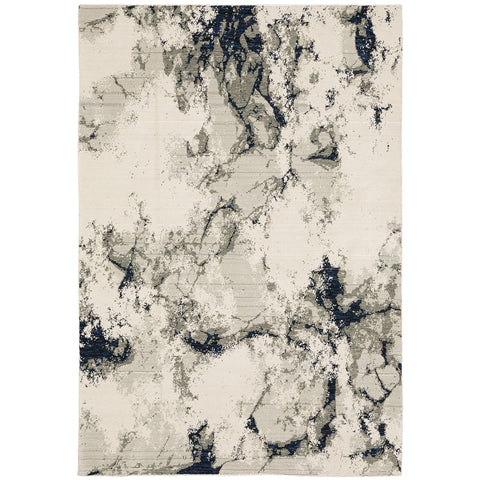 Oriental Weavers Evolution Area Rug - 0978A - 6'7" x 9'6" - in Ivory/Beige - Modern Industrial Style, Stain Resistant, Family and Pet Friendly, Dining, Living Room Rug
