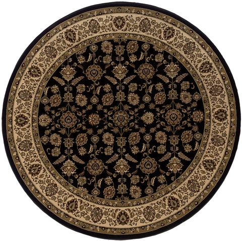 Oriental Weavers Ariana Area Rug - 271D3-8' Round - in Brown/Ivory - Vintage Inspired, Stain Resistant, Family and Pet Friendly, Dining Room Rug