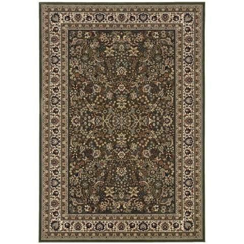 Oriental Weavers Ariana Area Rug - 213G8-8' Square - in Green/Ivory - Vintage Inspired, Stain Resistant, Family and Pet Friendly, Dining Room Rug