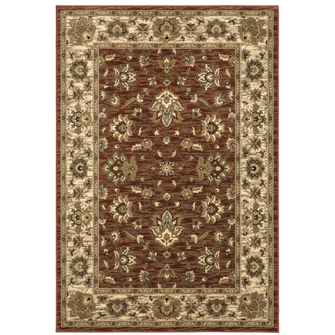 Oriental Weavers Ariana Area Rug - 623V3-7'10" x 11' - in Red/Ivory - Vintage Inspired, Stain Resistant, Family and Pet Friendly, Dining, Living Room Rug
