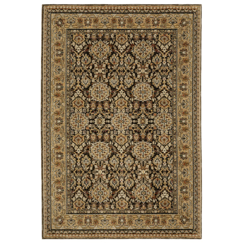 Oriental Weavers Andorra Area Rug - 2431A - 3'3" x 5'2" - in Brown/Gold - Vintage Inspired, Stain Resistant, Family and Pet Friendly, Entrway, Bedroom Rug