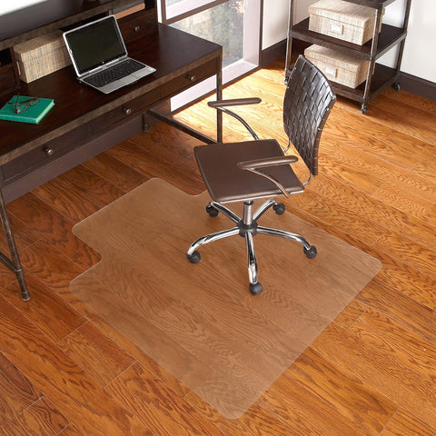 Flash Furniture Jackson 36'' x 48'' Hard Floor Chair Mat with Lip, Patterned Underside, and Scuff Resistant Textured Top