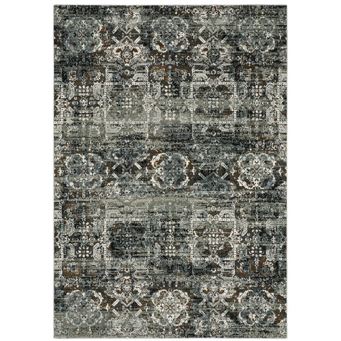 Oriental Weavers Gemini Area Rug - 2060V - 9'10" x 12'10" - in Charcoal/Multi - Modern Style, Stain Resistant, Family and Pet Friendly, Family, Dining, Living Room Rug