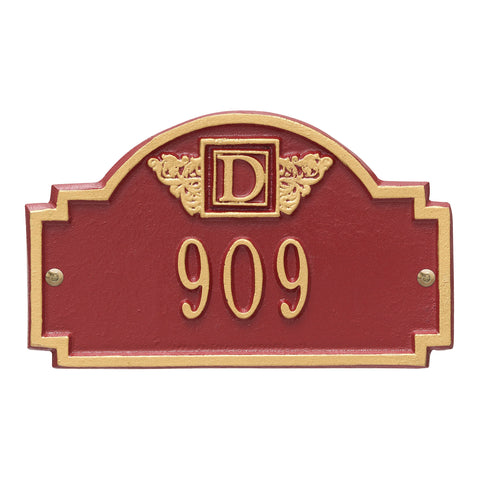Whitehall Products 5007RG Monogram - Petite Wall - One Line in Red/Gold