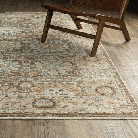 Oriental Weavers Row Lola LLA03-7'10" x 10' Area Rug - in Brown/Pale Blue - Bohemian, Traditional, Living Room, Family Room, Dining Room, Bed Room Area Rug