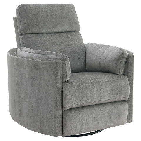 Acme Sagen Wooden Glider Recliner with Swivel in Charcoal